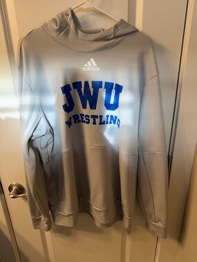 adidas Light Gray Pullover Hoodie with Subtle Logo